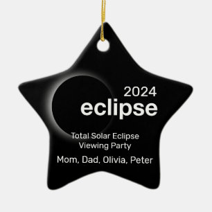 Personalize Total Solar Eclipse 2024 Ceramic Ornament