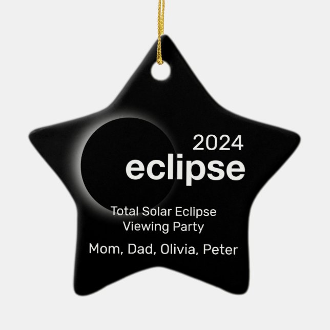 Personalize Total Solar Eclipse 2024 Ceramic Ornament (Front)
