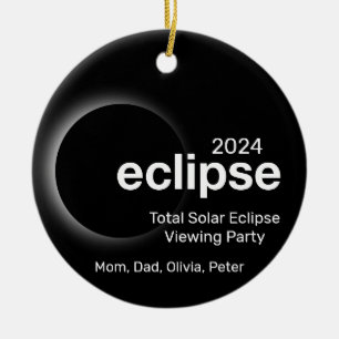 Personalize Total Solar Eclipse 2024 Ceramic Ornament
