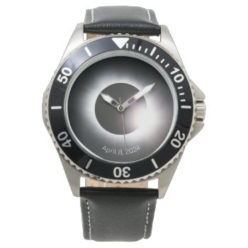 Personalize Total Solar Eclipse 2024 Gift Watch by Omtastic at Zazzle
