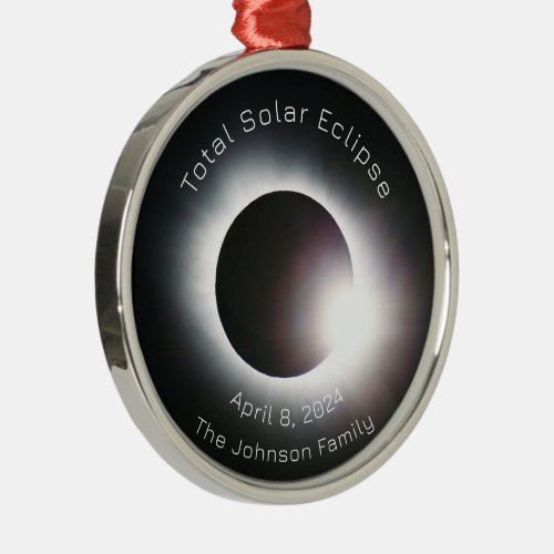 Personalize Total solar eclipse 2024 Metal Ornament