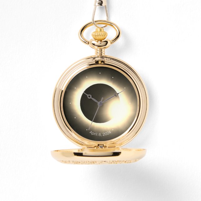 Personalize Total Solar Eclipse 2024 pocket  Watch (Front)