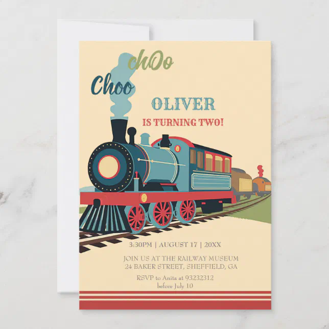 Personalize Train Party Boy Train Ticket Birthday Invitation | Zazzle