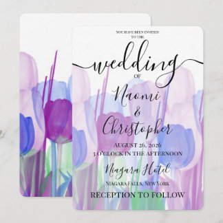 Personalize: Translucent Tulips Wedding Invitation