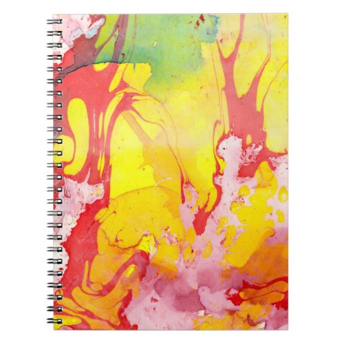 Personalize Trendy Modern Abstract Yellow Red  Notebook