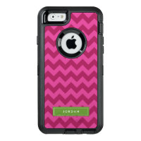 Personalize Trendy Purple Chevron Monogram OtterBox Defender iPhone Case