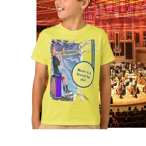Personalize Trombone Music Is A Friend For Life T_Shirt