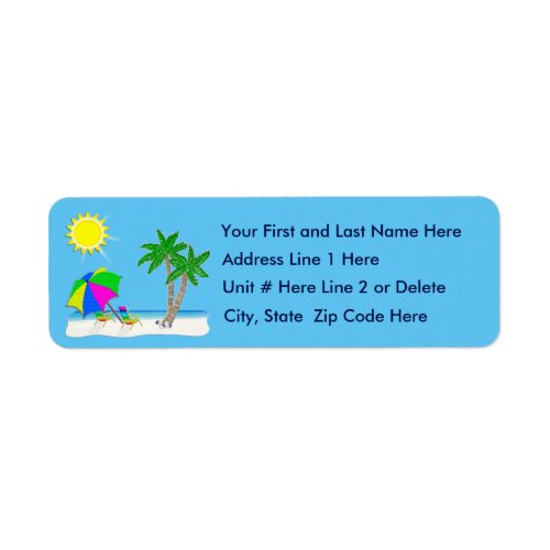 Personalize Tropical Beach Tropical Address Labels