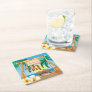 Personalize Tropical Tiki Bar Square Paper Coaster
