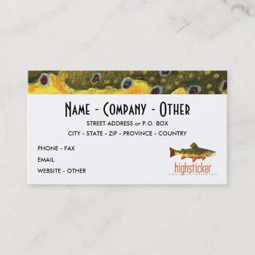Personalize Trout FishiNG Business Card