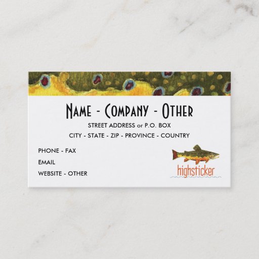 Customizable Personalize Trout FishiNG Business Card Template