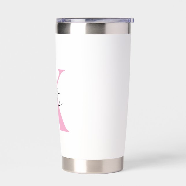 Personalize Tumbler, Custom Name Travel Mug, Laser Insulated Tumbler (Left)