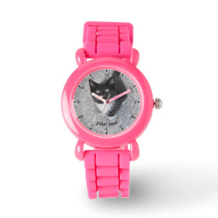 Personalize Tuxedo black kitten Watch
