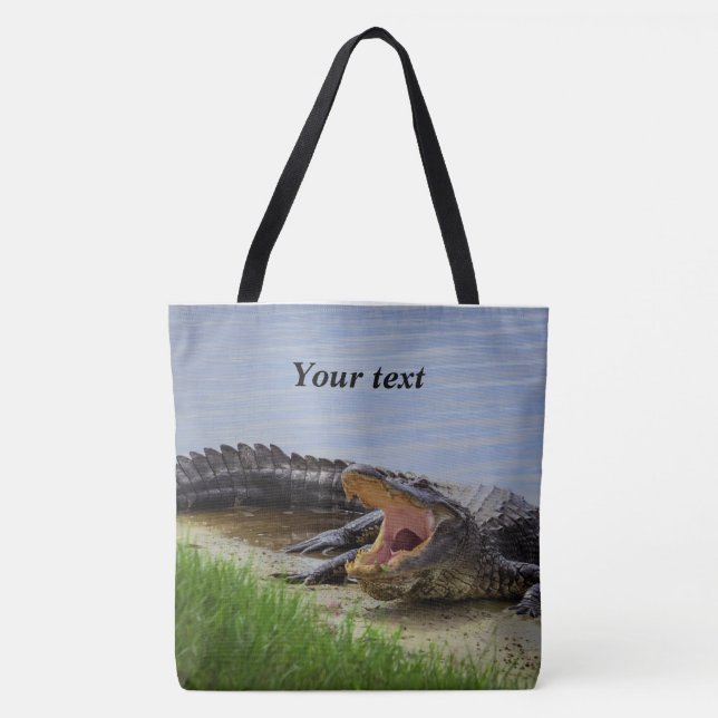 Personalize two Alligators photography Tote Bag (Front)