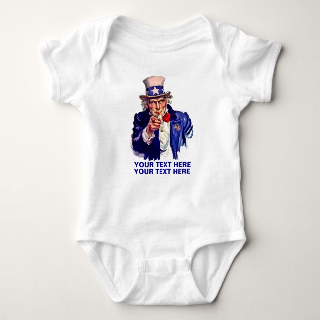 Personalize Uncle Sam Baby Bodysuit (Front)