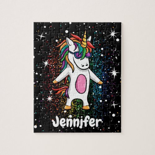 Personalize Unicorn Magic in Space Jigsaw Puzzle