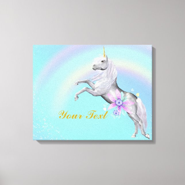Personalize Unicorn Wrapped Canvas Print (Front)