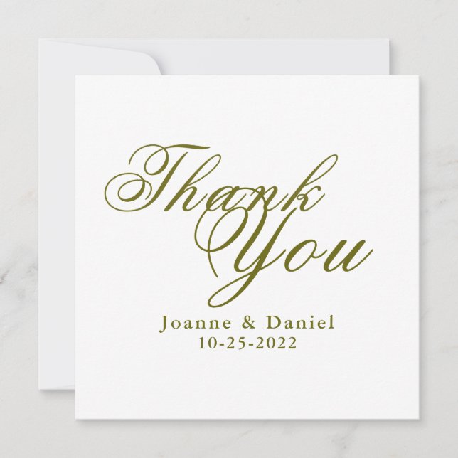 Personalize Unique Wedding Thank You Card (Front)