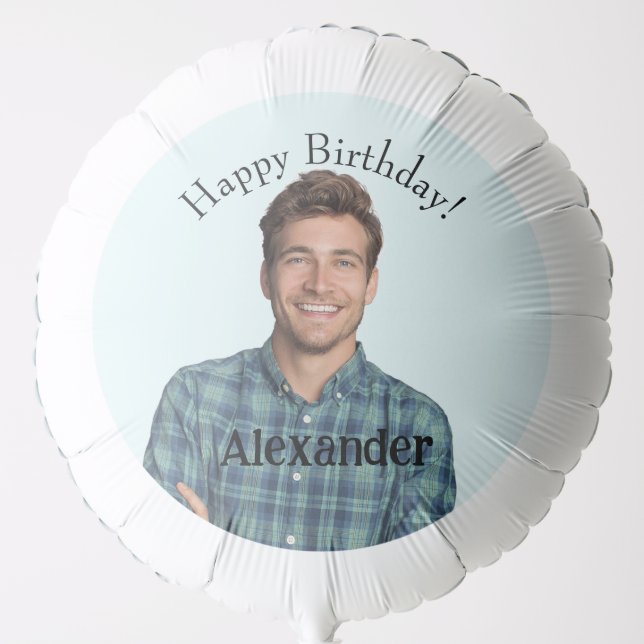 Personalize Upload Photo Add Name Happy Birthday  Balloon (Front)