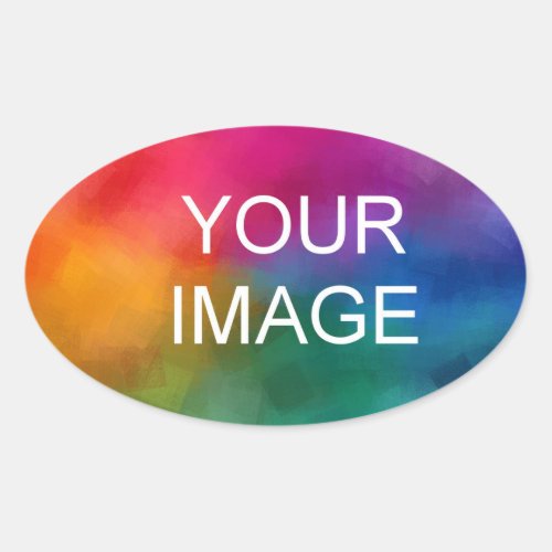 Personalize Upload Your Photo Image Company Logo Oval Sticker