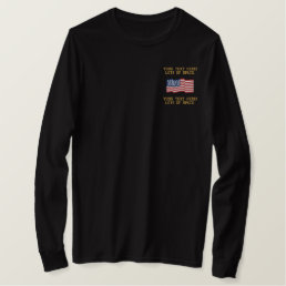 Personalize USA Stars &#39;n Stripes FLAG Embroidery Embroidered Long Sleeve T-Shirt