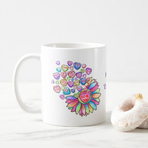 Personalize Valentine's Day Candy Hearts Gift Coffee Mug