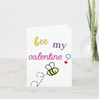 Personalize Valentine's Day Card-Bee My Valentine? Card