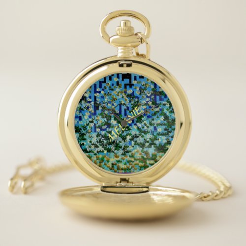 PERSONALIZE VAN GOGH PAINTING IN QR CODE AI ALMOND POCKET WATCH