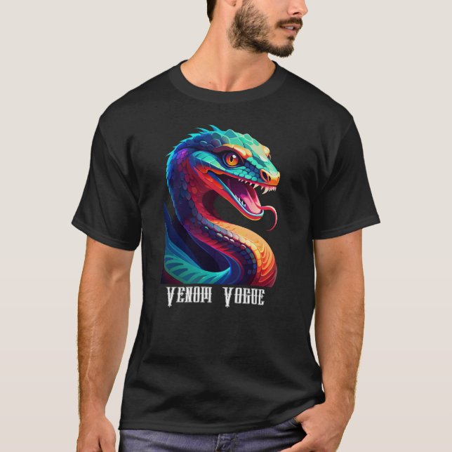 Personalize Venom Vogue Snake Edit Name T-Shirt (Front)
