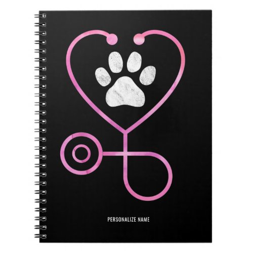 Personalize Veterinarian Vet Tech Veterinary Notebook