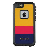 Personalize Vibrant Blue Pink Yellow Color Block LifeProof FRĒ iPhone 6/6s Case