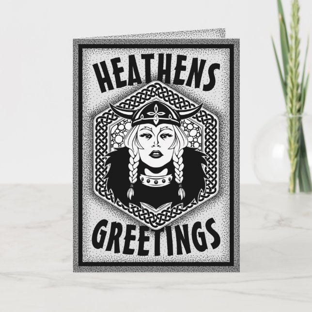 Personalize Viking Shield Maiden Heathens Greeting Card (Front)