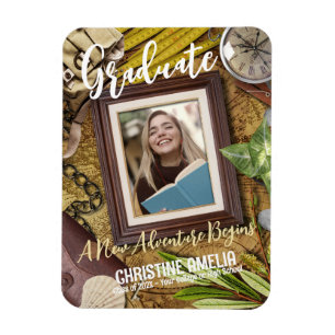 Personalize Vintage Adventurer Theme Announcement Magnet