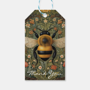 Personalize vintage bumblebee  botanical floral  gift tags