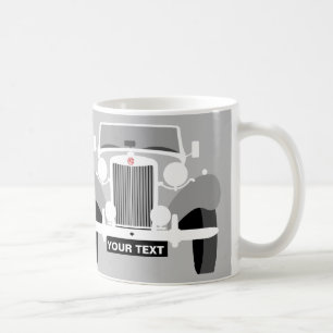 PERSONALIZE VINTAGE MG TD SPORTS CAR COFFEE MUG
