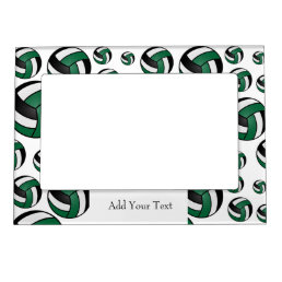 Personalize Volleyball Player - Dark Green Magnetic Frame