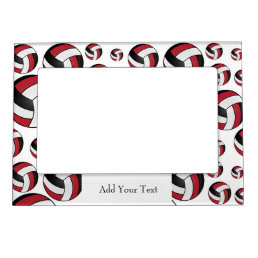 Personalize Volleyball Player - Dark Red Magnetic Frame