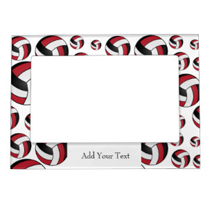Personalize Volleyball Player - Dark Red Magnetic Frame