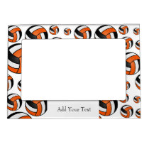 Personalize Volleyball Player - Orange Magnetic Frame