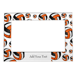 Personalize Volleyball Player - Orange Magnetic Frame