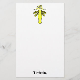 Personalize w/any name Yellow Fairy Stationery