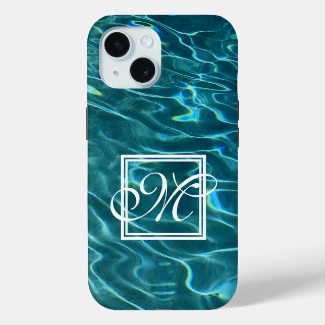 Personalize Water Pattern ocean waves monogram Case-Mate iPhone Case (Back)