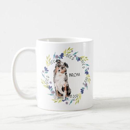 Personalize Watercolor Australian Shepherd Coffee Mug