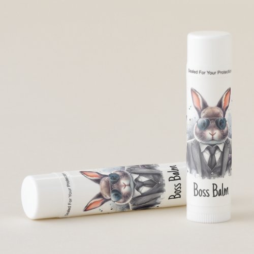 Personalize Watercolor Splatter Gangster Rabbit  Lip Balm