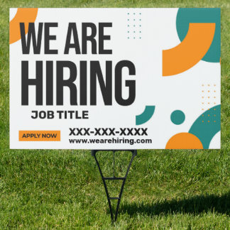 Personalize We Are Hiring Job Title Contact Info Sign