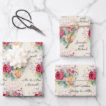 Personalize Wedding 3 Sayings Your Text Roses Wrap Wrapping Paper Sheets<br><div class="desc">Personalize Wedding Wrapping Paper Sheets  - 3 Sayings With Your - Pretty Roses</div>