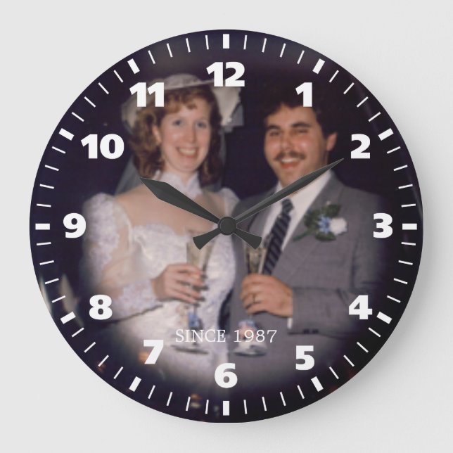 Personalize Wedding Anniversary (Special Order) Large Clock (Front)