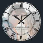 Personalize Wedding Anniversary (Your Photo) Large Clock<br><div class="desc">Personalize Wedding Anniversary (Your Photo) Clock. Don't forget to change photo,  anniversary years,  couples first name and anniversary date.</div>