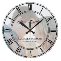 Personalize Wedding Anniversary (Your Photo) Large Clock Personalize Wedding Anniversary (Your Photo) Large Clock