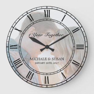 Personalize Wedding Anniversary (Your Photo) Large Clock